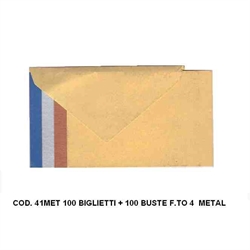 BIGLIETTI + BUSTE COLORI METAL F4 DL-100-1