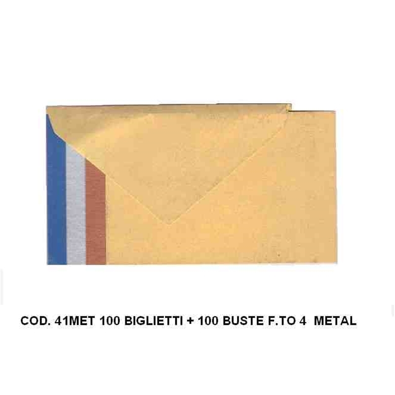 BIGLIETTI + BUSTE COLORI METAL F4 DL-100-1