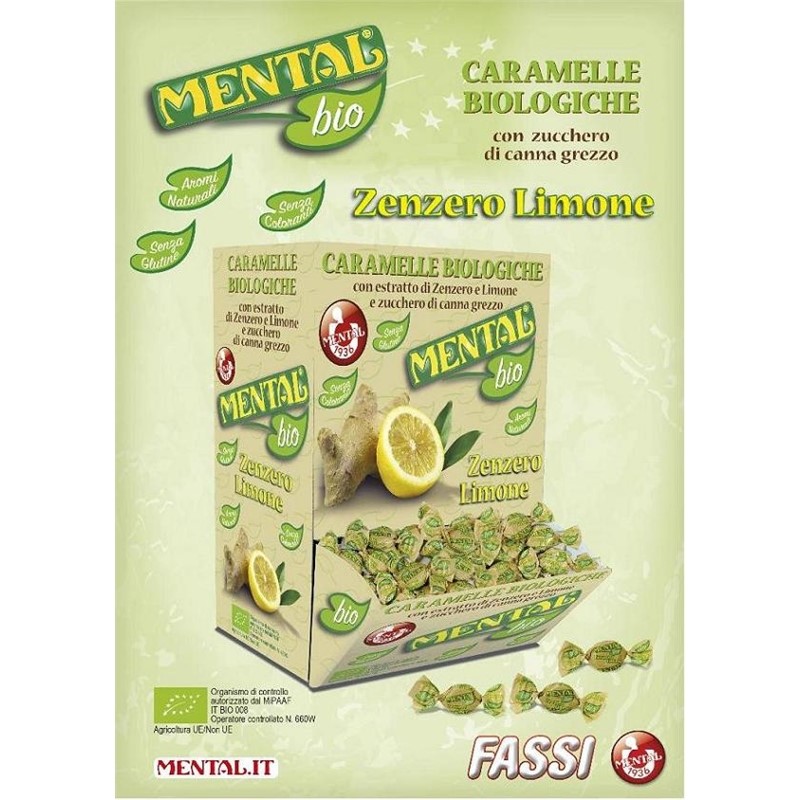 MANGIATOIA CARAMELLE BIOLOGICHE ZENZERO/LIMONE DOPPIO FIOCCO Kg. 0,75-1